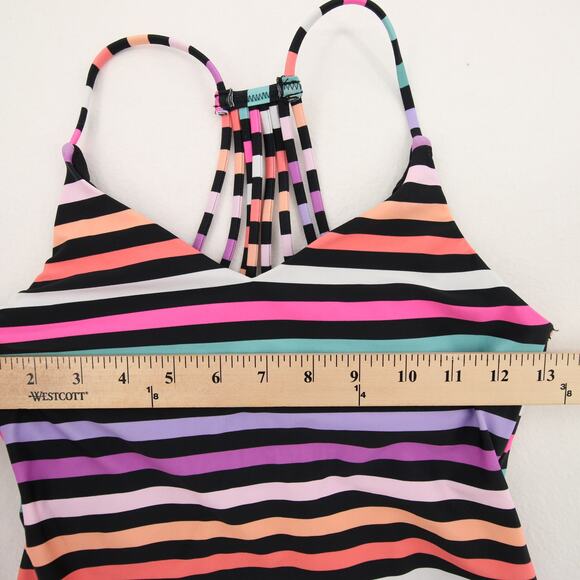 Raisins Tankini Swim Top Rainbow Stripe VNeck Racerback Padded Size Small NWT - Picture 5 of 11